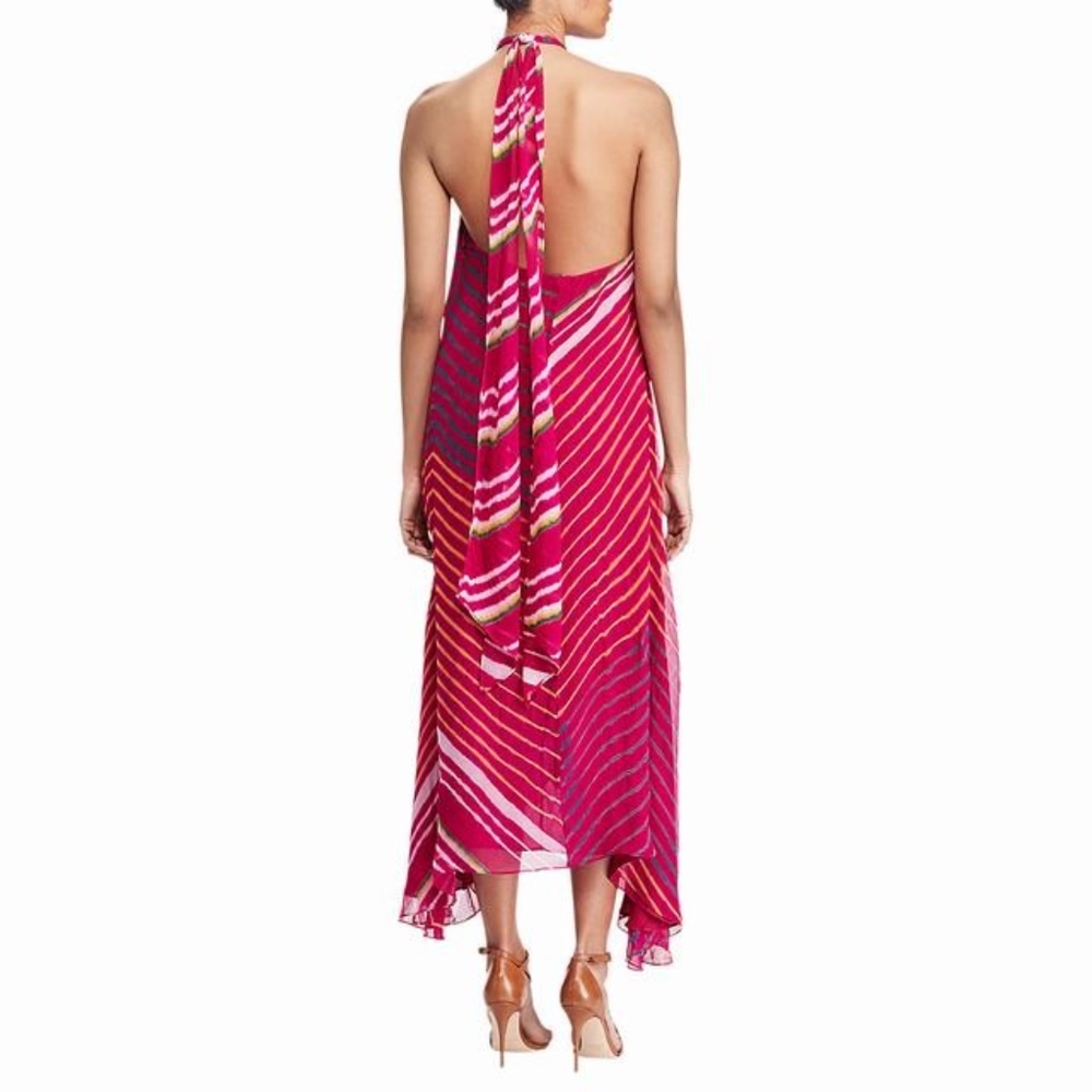 Polo Ralph Lauren Shibori Dyed Silk Halter Dress - Picture 4 of 8